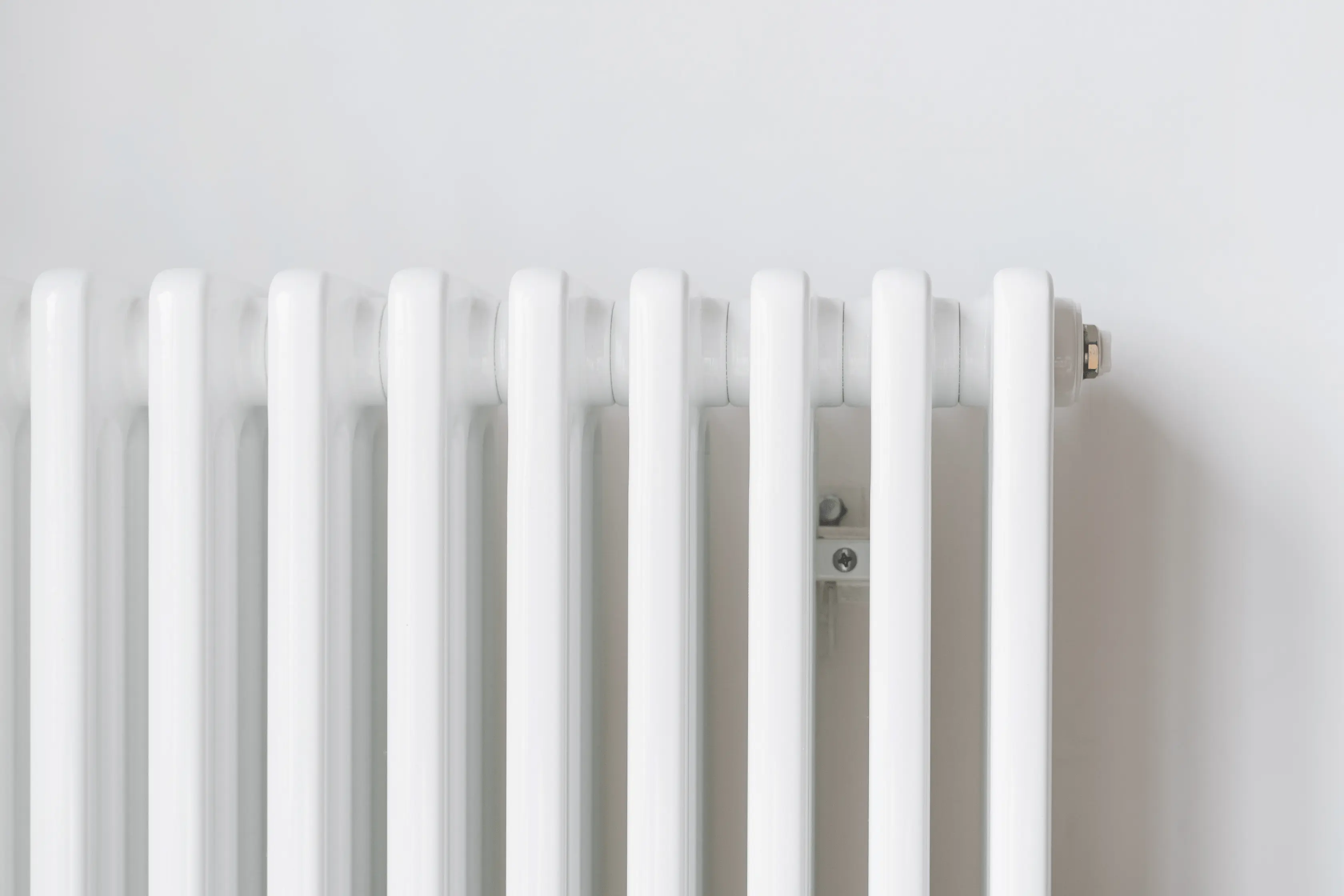 White Column Radiator Close Up Image